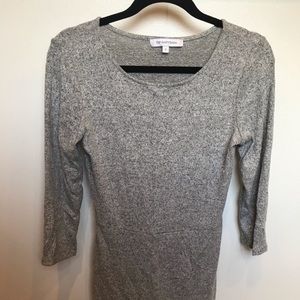 Grey at the knee dress with wrap style bottom